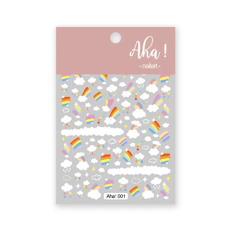 1pc Cute White Cloud Nail Stickers Ultra Thin Nail Art Stickers Self Adhesive Decals Star Moon/Flower/Clouds Kawaii Nail Decals
