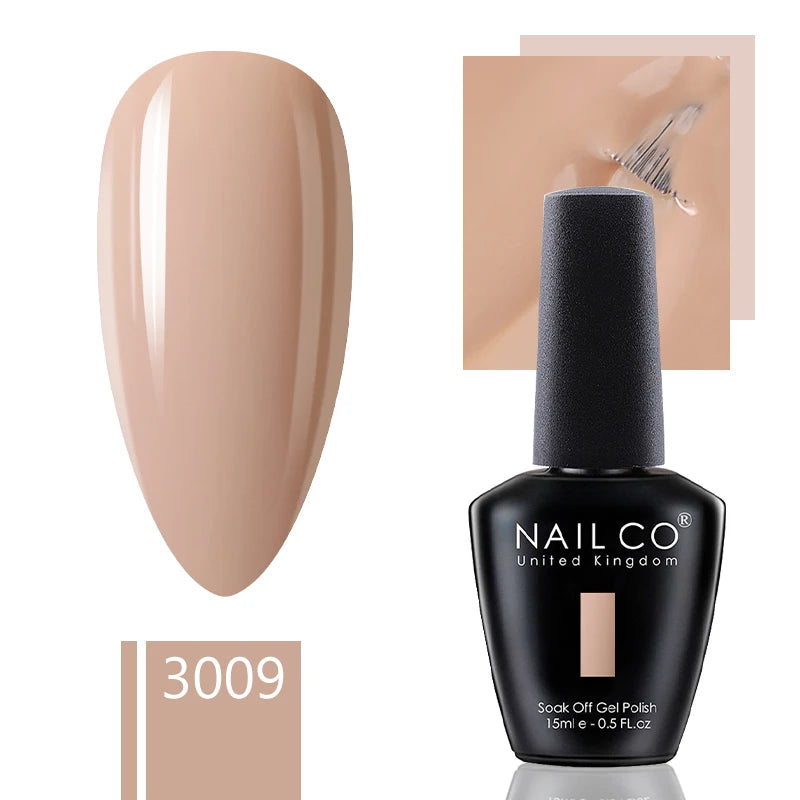 NAILCO 15ml Dark Gel Nail Polish Semi-permanent Varnish Hybrid UV Nails Art Glitter Colors Gel Polish Manicure Enamels For Nails