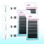 FADVAN U Shape 3D/4D/5D/YY Eyelashes Extension Light Soft Waterproof Fake Lashes Premade Volume Natural Wispy False Lash