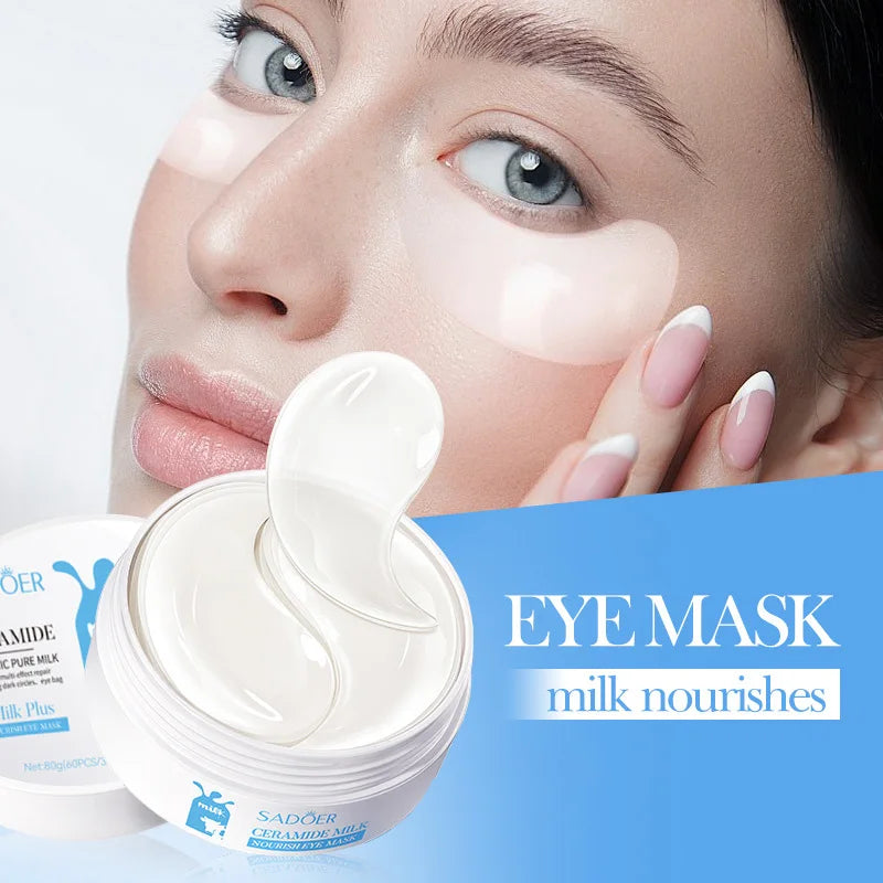 240pcs=120pairs Eye Patches Hyaluron Acid & Gold & Seaweed & Cucumber Hydrating Milk Moisturizing Crystal Collagen Gel Eye Mask