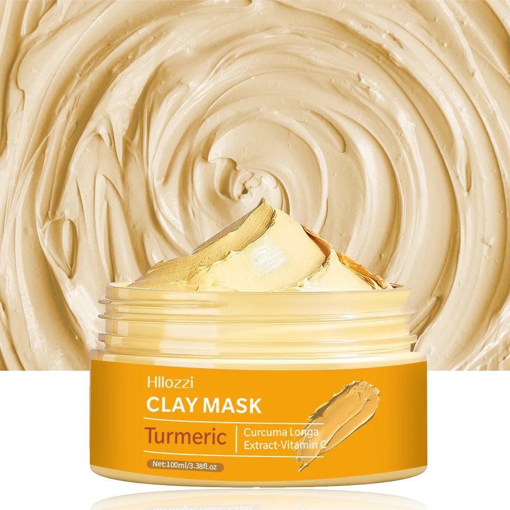 Turmeric  Clay Mask Deep Cleansing Facial Improves Dark Spots Acne Hydrating Skin Care Tightens Skin Evens Skin Tone