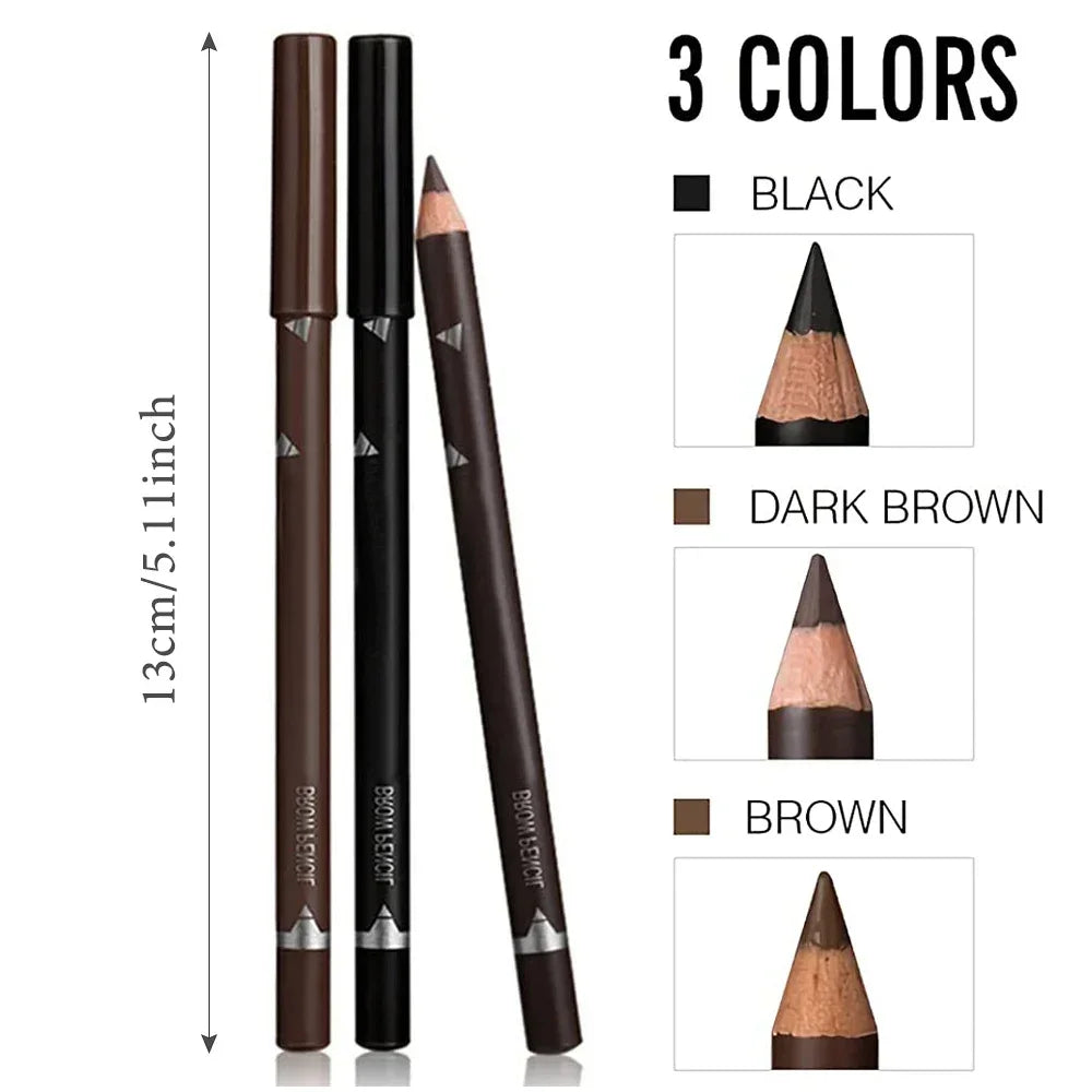 6/12PCS Eye Brow Pencil Waterproof Professional Women Eye Makeup Pen Easy Color Natural Black Brown Cosmetic Beauty Eyebrow Tool