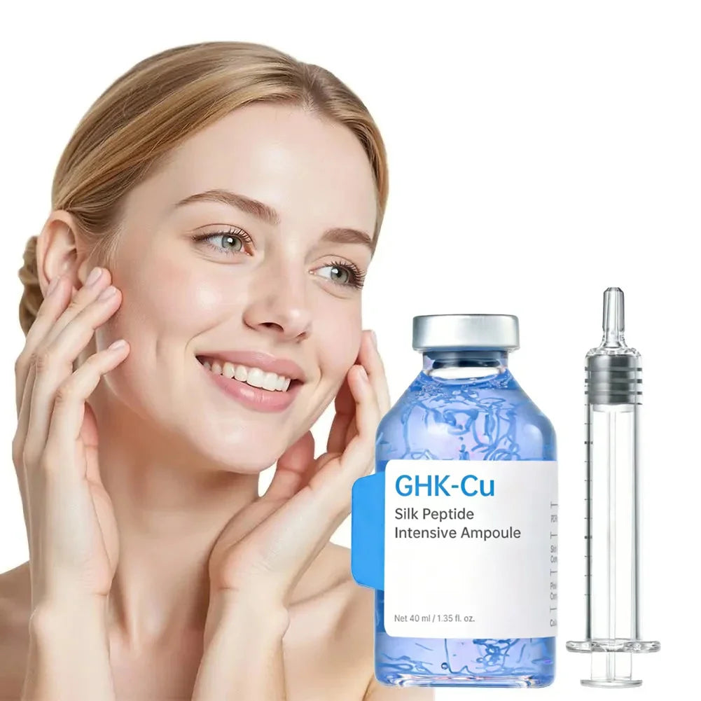 GHK-Cu Blue Copper Silk Peptide Ampoule Serum Moisturizing Firm Revitalize Boost Skin Elasticity Repair Skin Barrier