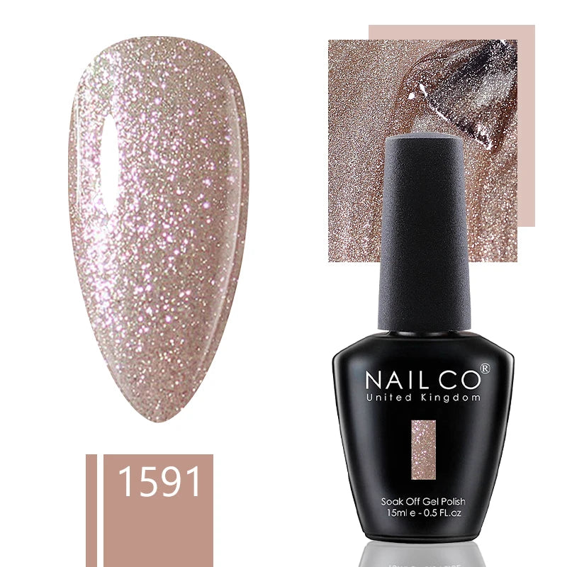 NAILCO 15ml Dark Gel Nail Polish Semi-permanent Varnish Hybrid UV Nails Art Glitter Colors Gel Polish Manicure Enamels For Nails