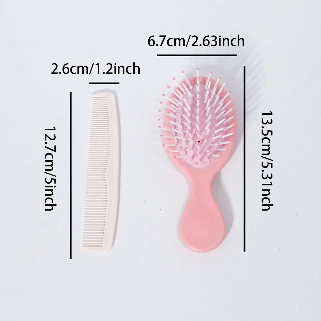 2pcs Mini Hair Brush, Cute Air Cushion Comb Massage Comb, Scalp Massage Brush, Travel Size, Special for Real Hair Wigs