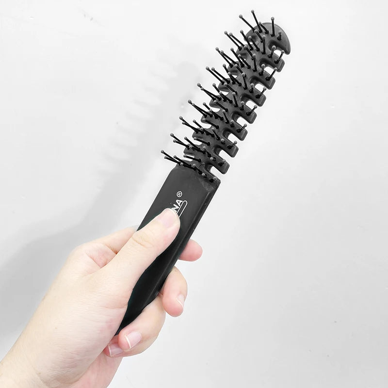 1 Piece Men Fluffy Hair Curly Brush Salon Hairdressing Combs Anti-static Massage Hair Care Ribs Comb Nine-Row Comb Styling Tools