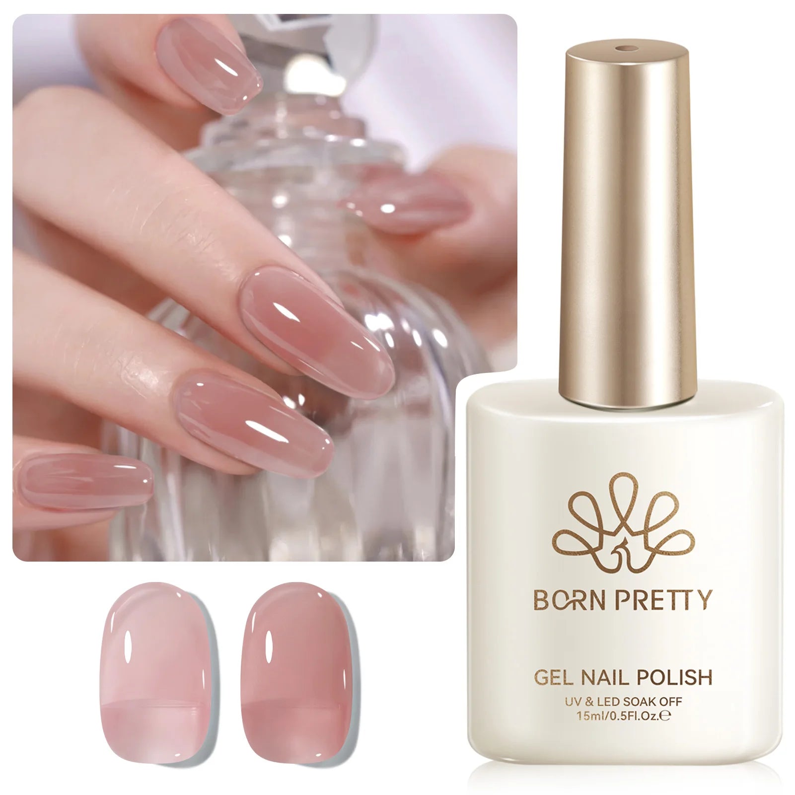 BORN PRETTY 15ML Pearl White Pearl Shell Thread Gel Nail Polish Shiny Glitter Varnis Semi Permanent For Soak Off Gel Nail Art