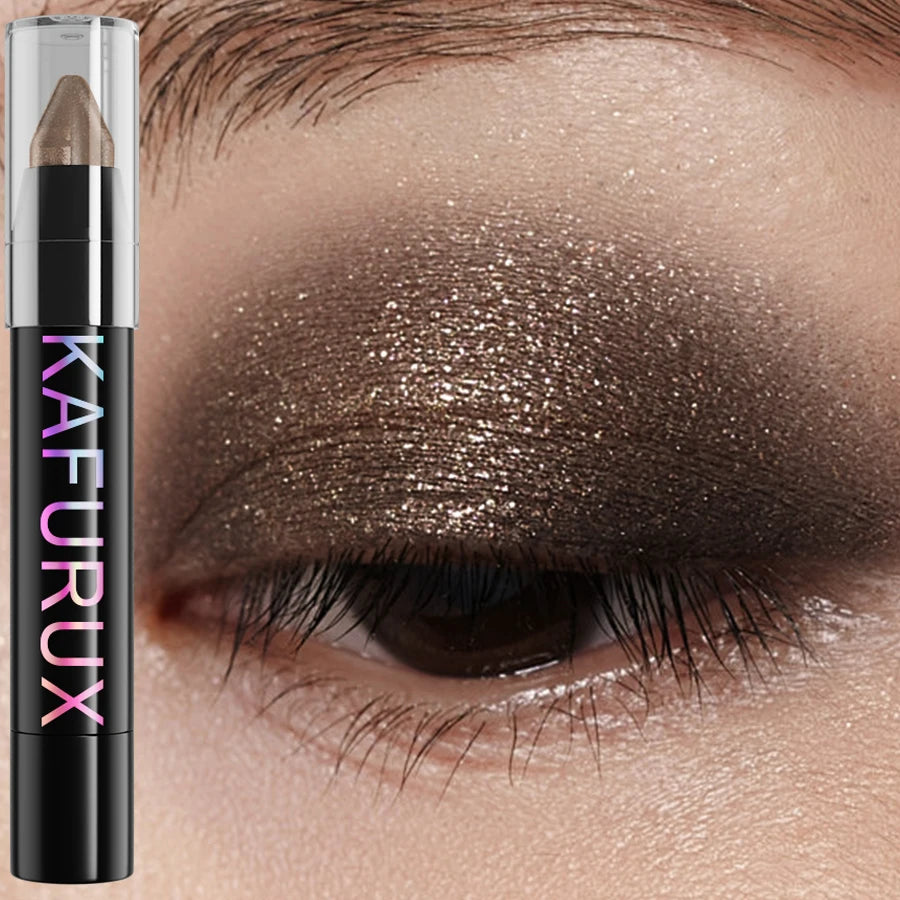 25 Colors 1PC Waterproof Eyeshadow Stick Long Lasting High Pigmented Shimmer Glitter Matte Brown Eye Shadow Korean Makeup Gifts