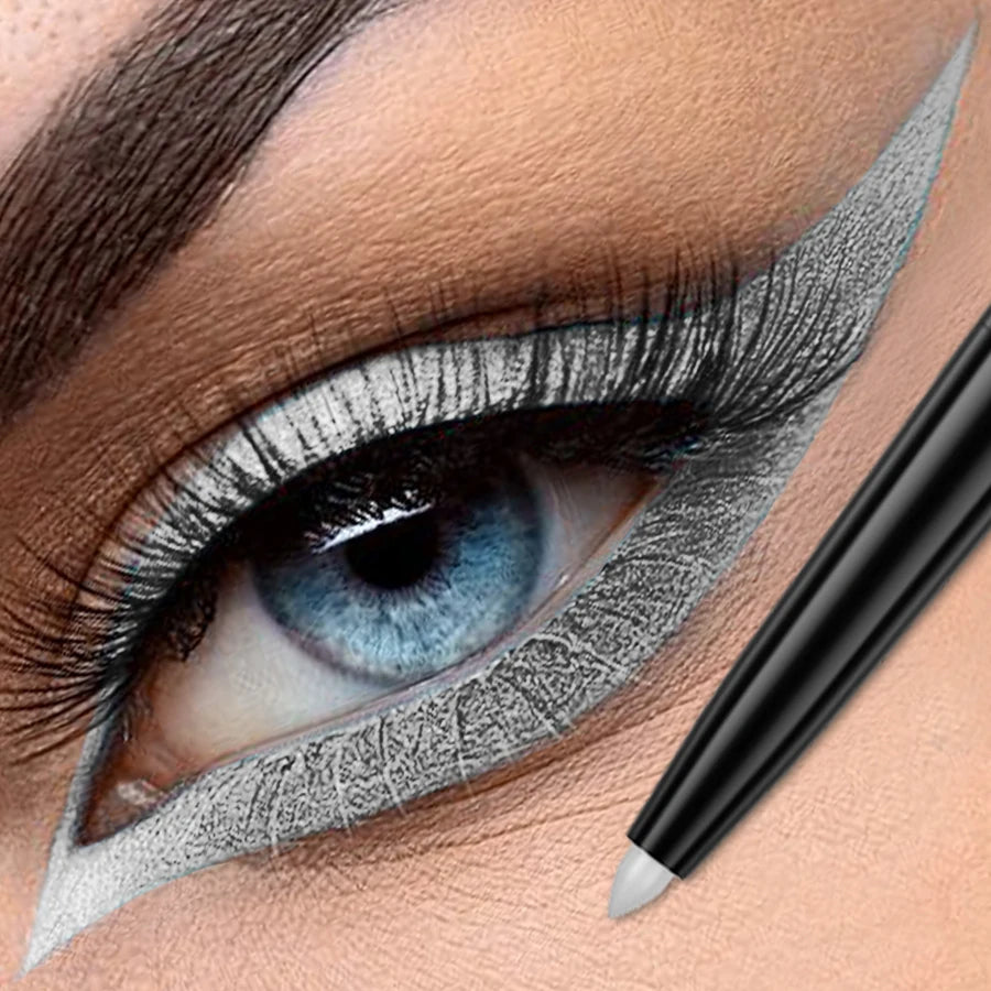 1pc Colourful Eyeliner Pen,High Pigmented Pearly Glitter&Shimmer Metallic Eyeliner Stick, Long Lasting Waterproof White Black
