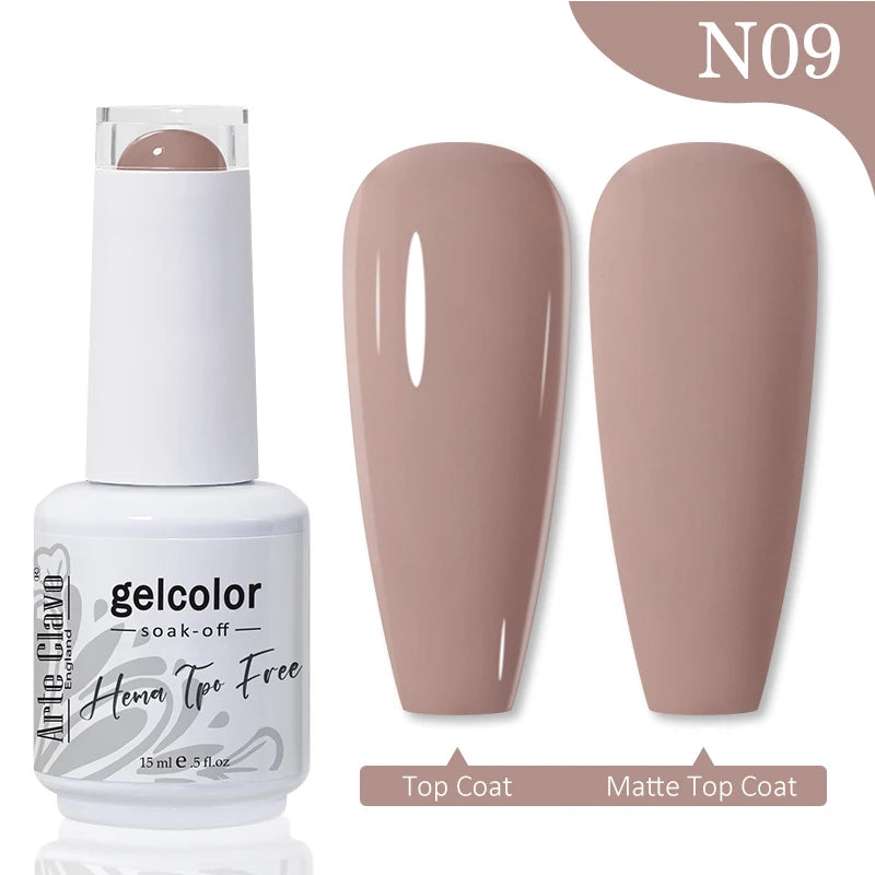 Arte Clavo 15ML Red Brown Color Gel Nail Polish Autumn Winter Nail Art Gel Nail Supplies Semi Permanent Soak Off UV Gel Varnish