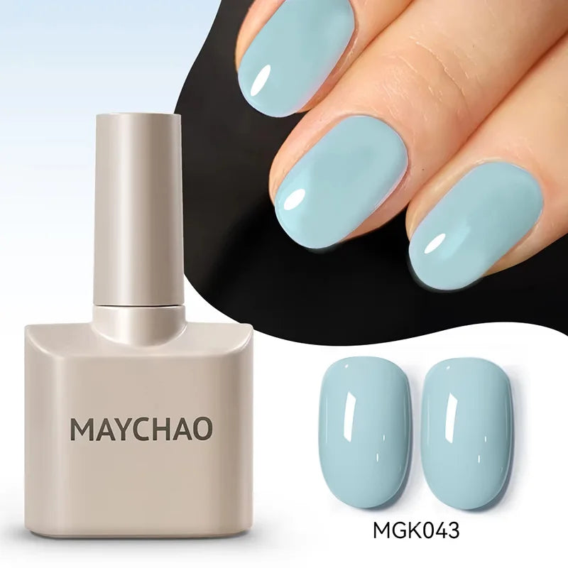 MAYCHAO Cherry Red Gel Nail Polish 12ml Glossy Semi Permanent Soak Off UV LED Frosted Gel Nails Base Painting Varnish