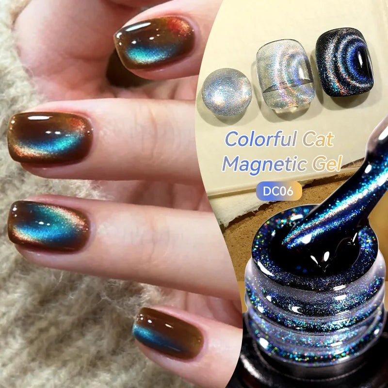 LILYCUTE 7ml Colorful Cat Magnetic Nail Gel Polish Chameleon 9D Glitter Soak Off UV LED Eye Gel Nail Art Varnish