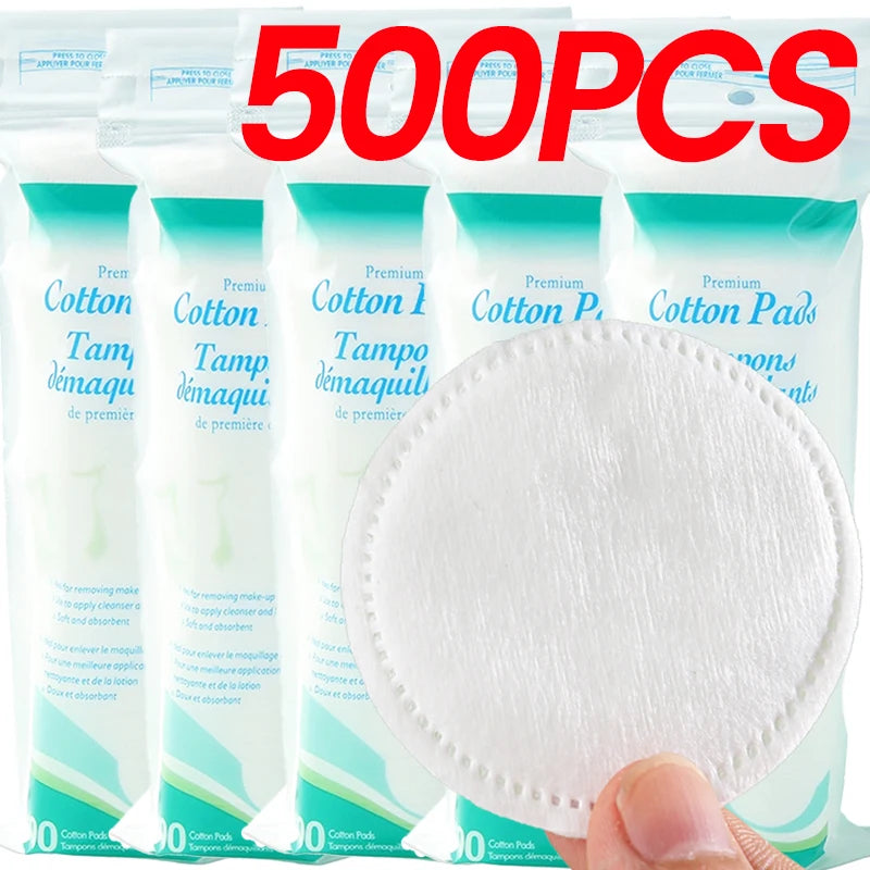 Disposable Soft and Breathable Circular Makeup Remover Pads Doubles Sided Cotton Pads Non-Irritating for Daily Facial Cleaning