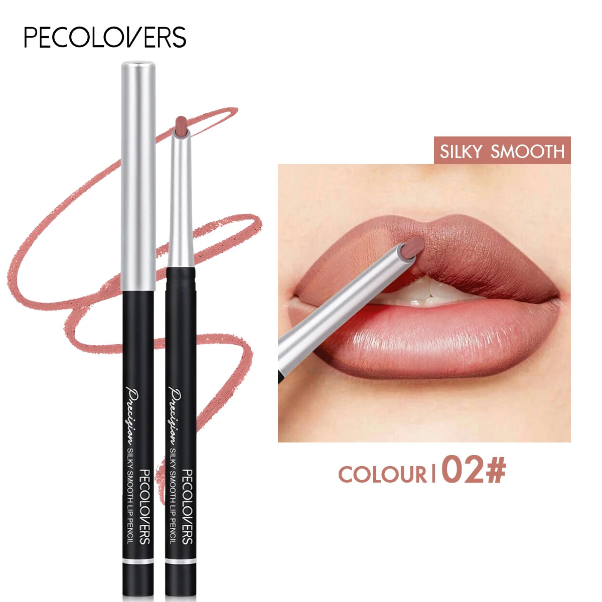Long Lasting Velvety Lip Liner &Eyeliner Waterproof Sweatproof Dual-Purpose Easy Glide Nude Lipstick Pen Makeup Tool
