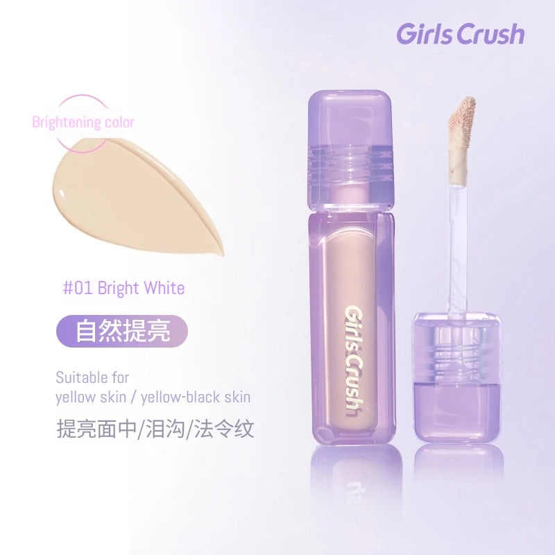 Girlscrush Liquid Concealer  Moisturizing Brightening Conceal Pore Watery Velvet Longlasting Cover Red Streaks Face Oily Skin