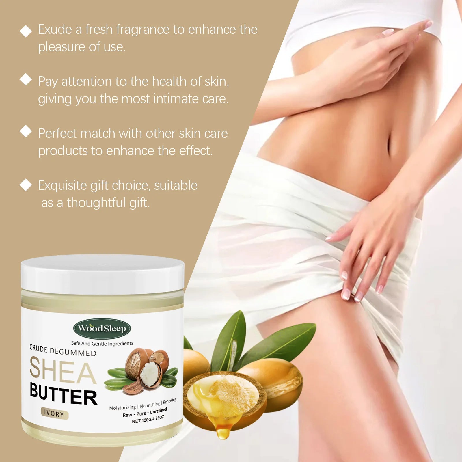 Pure Shea Butter Cream Relieve Redness Face Body Lotion Deep Moisturizing Soften Smoothing Balm Natural Nourishing Dry Skin Care
