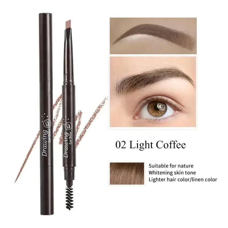 Double-headed Eyebrow Pencil Extremely Fine Waterproof Eyebrow Enhancers Long Lasting Brow Cosmetics Professional Brow Makeup