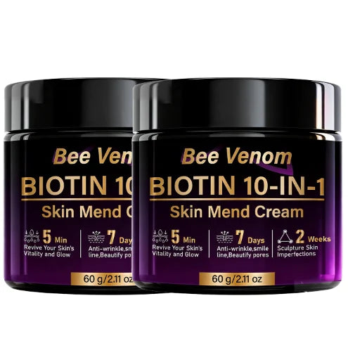 Bee Venom Biotin 10-in-1 Skin Mend Cream, Anti-Wrinkle & Anti-Aging, Fast Revitalizing & Firming, 5 Min Glow
