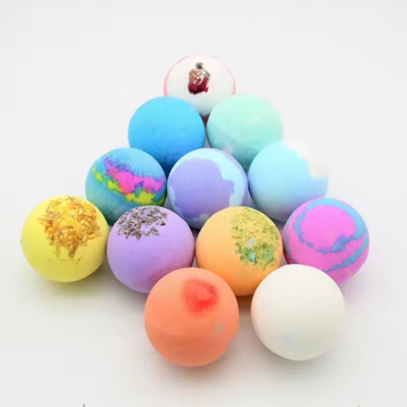 12pcs 20g/60g Bath Gift Natural Mini Handmade Bathing Foot Spa Bomb Rich Essential Oils Moisturizing Dry Skin Relaxing Scent
