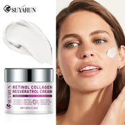 SUYARUN Retinol Resveratrol Anti-Aging Face Cream - Hydrating Night Moisturizer for Wrinkles, Firming & Brightening Skin Care.