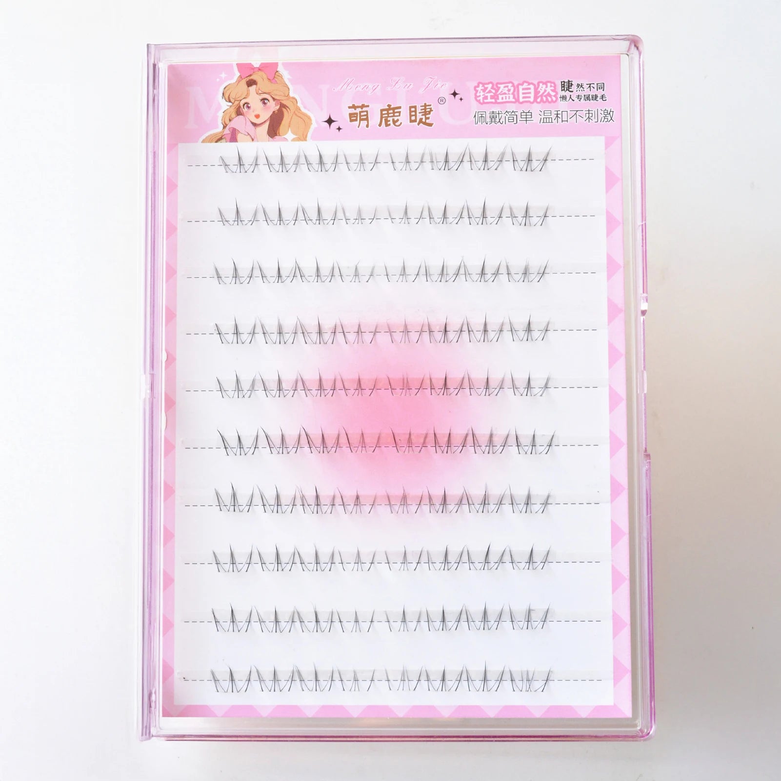 Natural Soft Lower False Eyelashes Transparent Band Cat Style Under Lashes Extensions for Wedding Party Work Cosplay Makeup