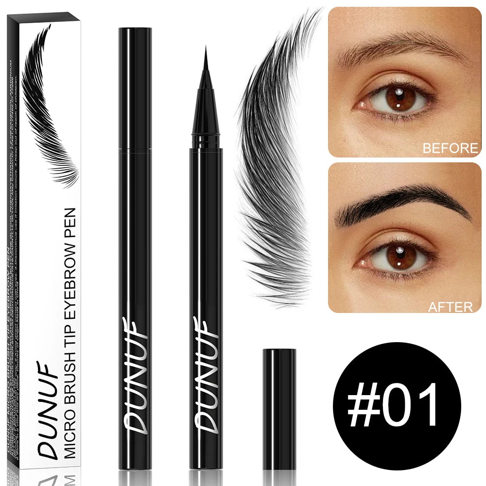 DUNUF Long-lasting Liquid Eyebrow Pencil Ultra-fine Anti-stain, Waterproof and Perspiration-proof Quick Drying Eyeliner