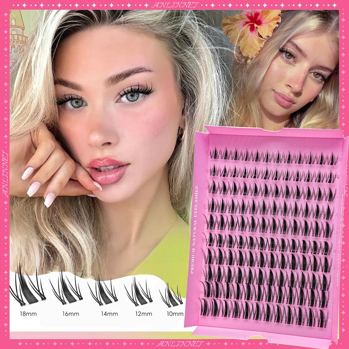120 Cluster Individual Lash Clusters 6D Eyelashes 10-18mm Natural Look Manga Lashes Long-lasting False Eyelashes for Women Eyes