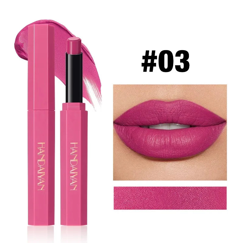 HANDAIYAN 6-Color Velvet Matte Lipstick Smooth Waterproof Non-Stick Soft Mist Solid Lip Gloss Long-Lasting Color Lip Makeup