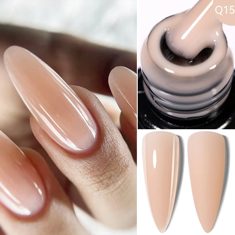 LILYCUTE 7ML Jelly Nude Pink Quick Extension Gel Nail Polish Transparent  Finger Prolong Long Lasting Construction Gel Varnish