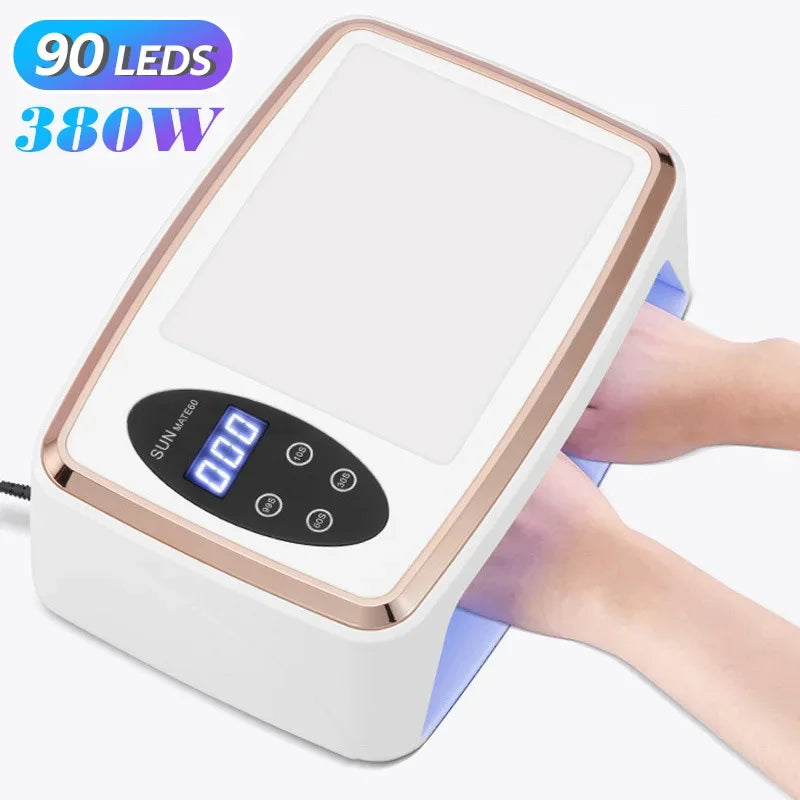 480W UV LED Lamp for Nails 108 LEDs Nail Dryer with Red Light Whitening Mode Large Space Manicure Lamp 4 Timer Settings