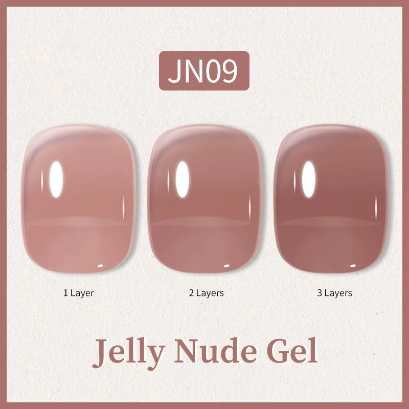 BORN PRETTY 10ml Glitter Pink Nude Jelly Nail Gel Polish Varnis Semi-permanent Sheer Translucent UV LED Soak Off Gel Polish