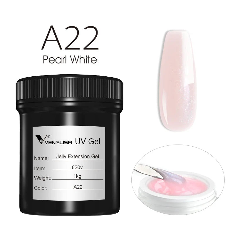 VENALISA Jelly Gel Large Volume 1L Jelly Nude Collection Not Burning Soak Off UV LED Soft Extension Gel Nail Gel Nail Manicure