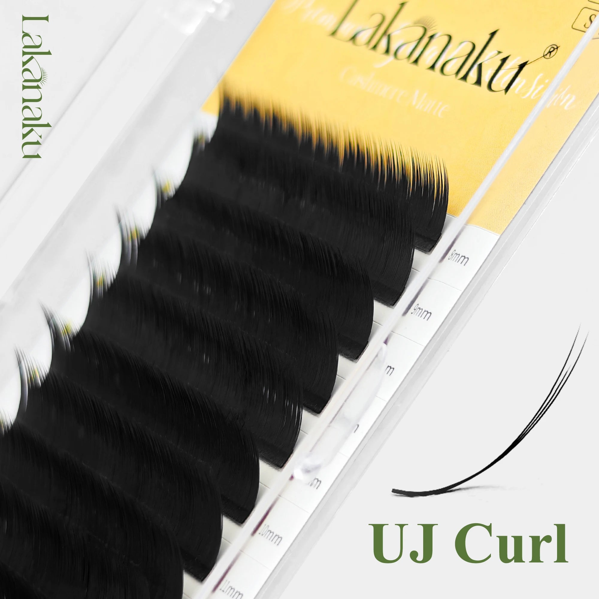 LAKANAKU UB UC UJ Curl Camellia Lashes with Adhesive Eyelash Extensions Russian Volume Fans Fluffy Lashes Premade Fan Lashes