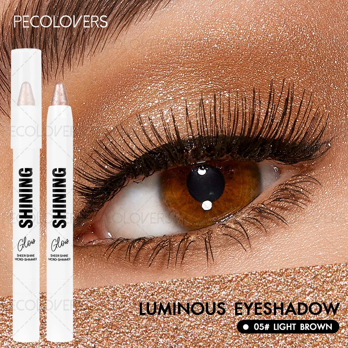 1PC Silvery Eyeshadow, White Eyeshadow, Eye Highlighter, Shimmering, Waterproof and Long-Lasting, Suitable for All Skin Tones
