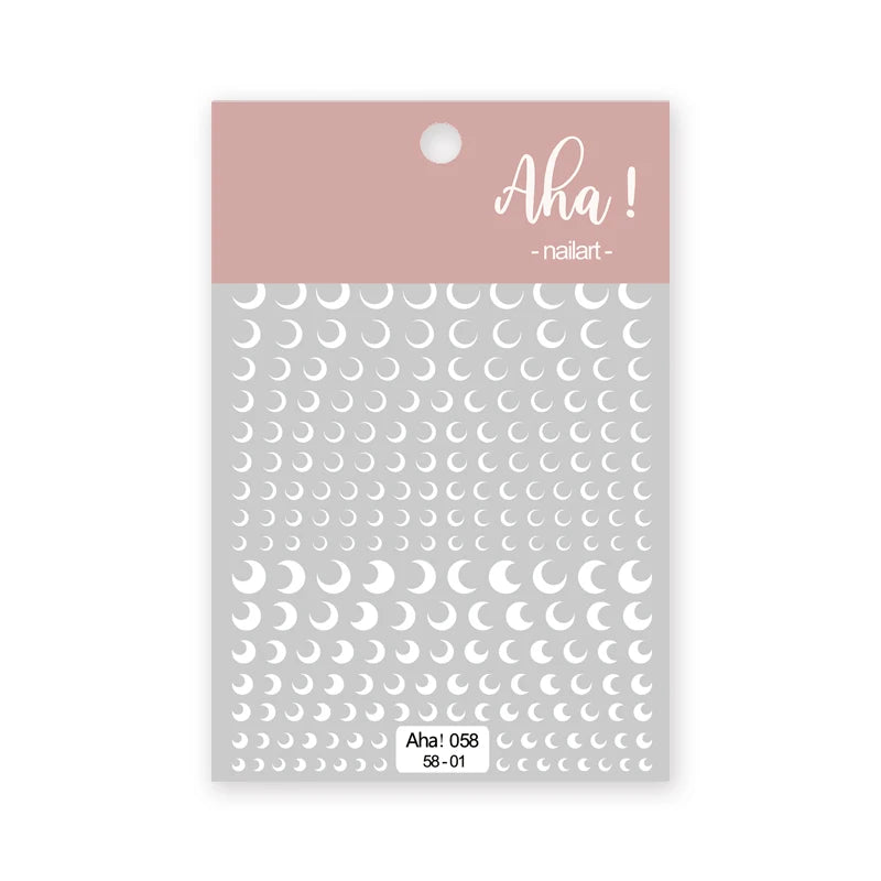 1pc Cute White Cloud Nail Stickers Ultra Thin Nail Art Stickers Self Adhesive Decals Star Moon/Flower/Clouds Kawaii Nail Decals
