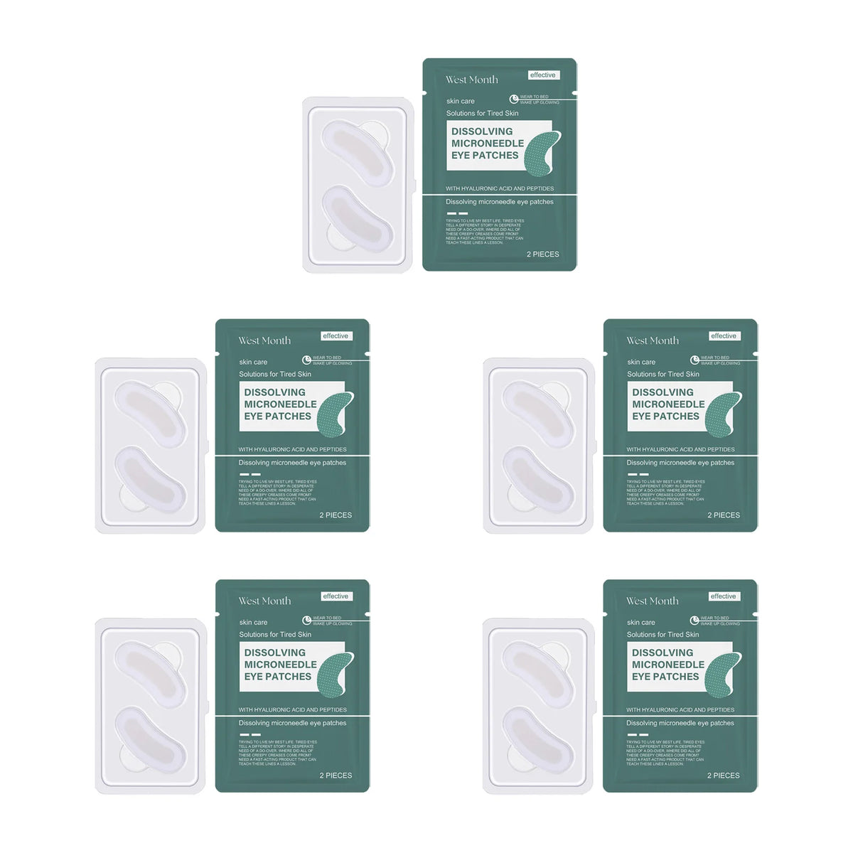 0.25mm Hyaluronic Acid Dissolving Microneedle Eye Patches Hydrogel Eye Mask for Wrinkles Dark Circles Puffiness Anti-Aging