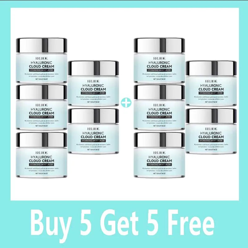 Hyaluronic Cloud Cream Hydrating Non-Greasy Lightweight Tighten Brightening Smoothing Nourishing Makeup Primer Face Cream