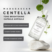 Madagascar Skin Tone Perfector Brightening Ampoule 55ml - Centella & Niacinamide Serum Hydrates, Soothes & Enhances Radiance.