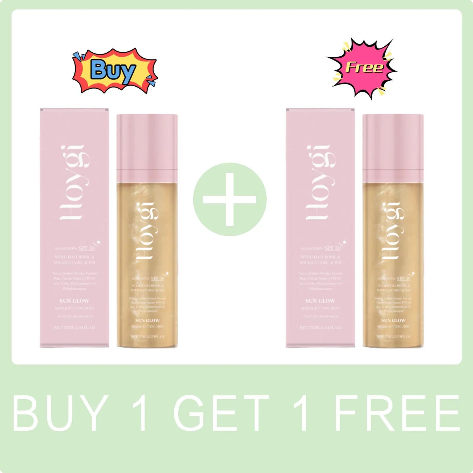 Hoygi Spf 50+ Setting Spray Oil Control Long Lasting Matte Natural Non Greasy Waterproof Fast Film Formation Fixer Makeup Spray