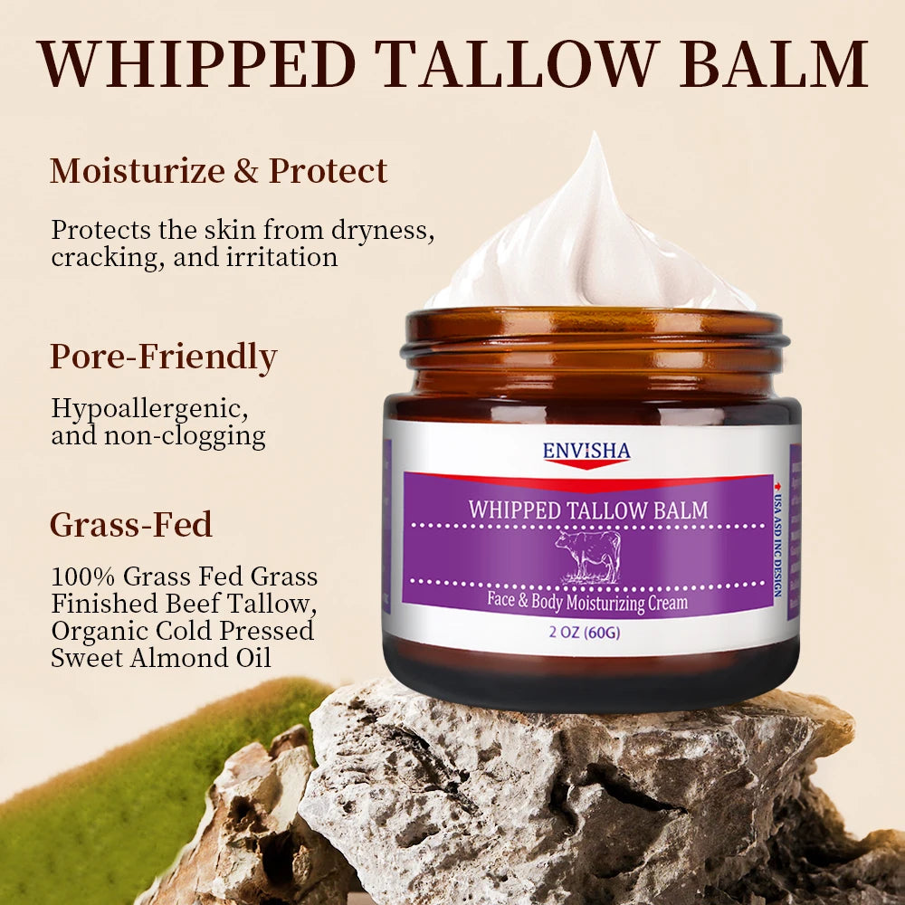 Face Cream Whipped Tallow Balm Collagen Hyaluronic Acid Skin Care Anti-Wrinkle Aging Moisturizing Shrink Pores Whitening Smooth