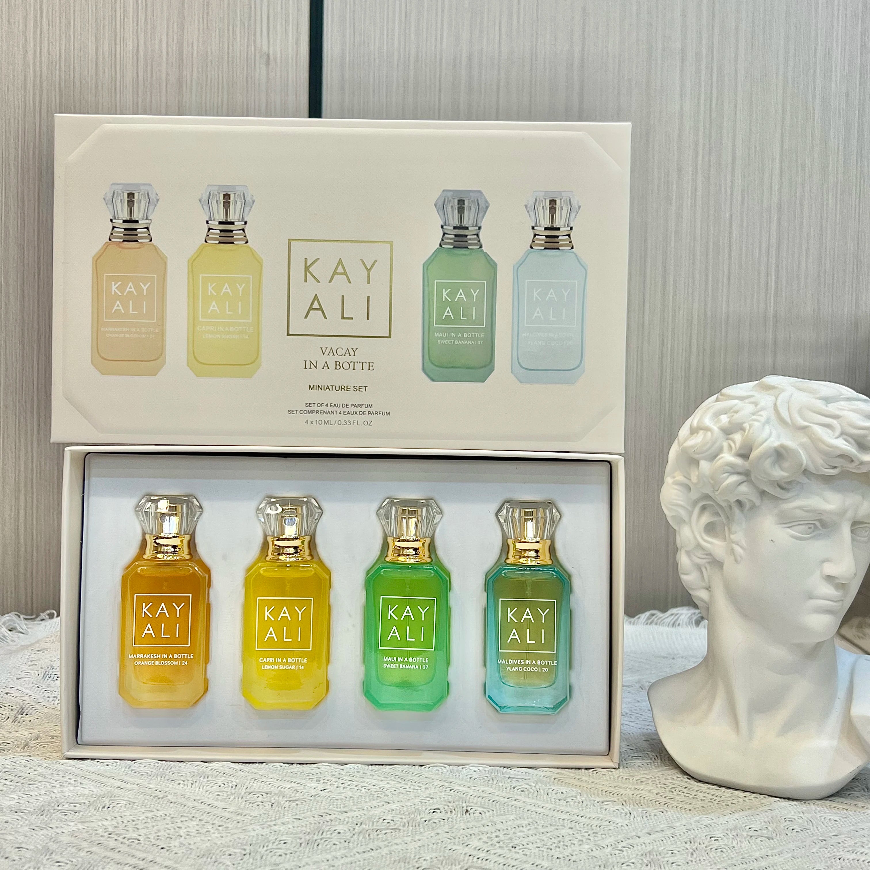 40ml Mini Perfume Set 4x10ml Tropical Coconut Lemon Banana Orange Blossom Eau De Parfum Travel Gift Set for Women