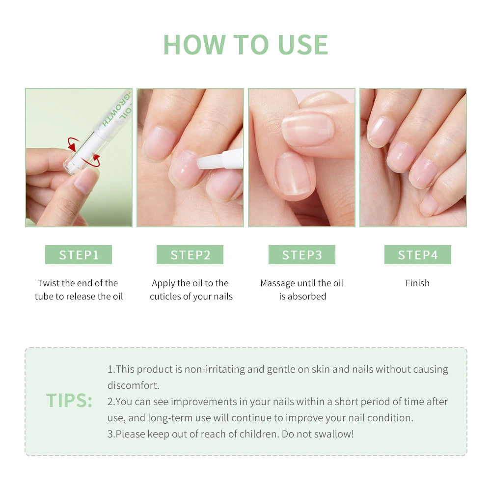 3 Counts Nail Growth Oil For Strength and Moisture Organic Nail Care Blend Nourishing Oil Nail Care Nail Art Brotherpen Cosmetic