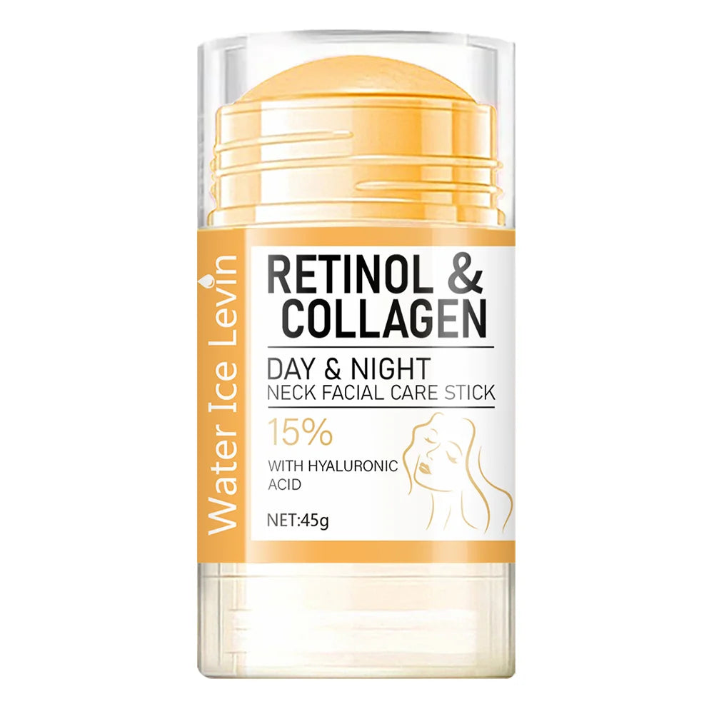Retinol & Collagen Neck Facial Care Stick with Hyaluronic Acid, Deeply Moisturizes and Firms Skin Day & Night