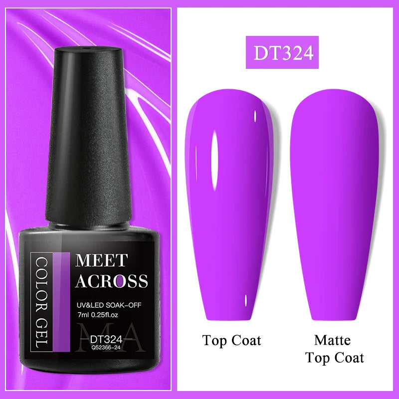 MEET ACROSS 7ml 36Colors Glitter Thermal Gel Nail Polish 3 Colors Changing Soak Off Gel Winter Semi Permanant Nail Art Varnish