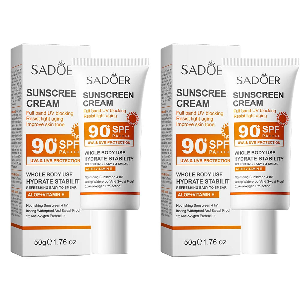 Lotion Solaire Pour Le Corps Et Le Visage, Super 220g, 50g Small Bottle Size, SPF 90 PA +++++, Utilisation Pour Tout Le Corps,