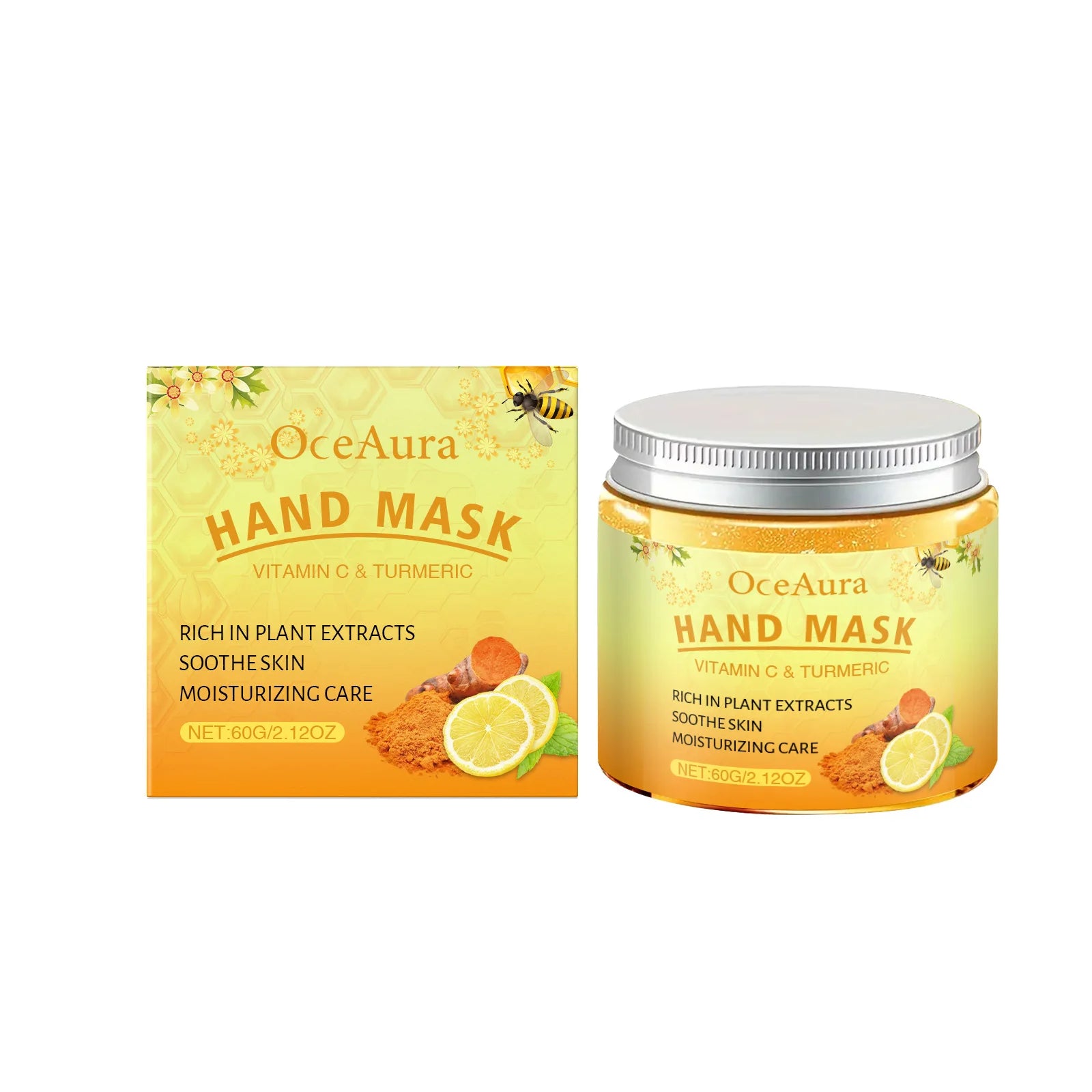 Vitamin C Turmeric Peel Off Hand Mask Moisturizing Nourishing Smoothing Skin Hydrating Improve Roughness Hand Skin Care