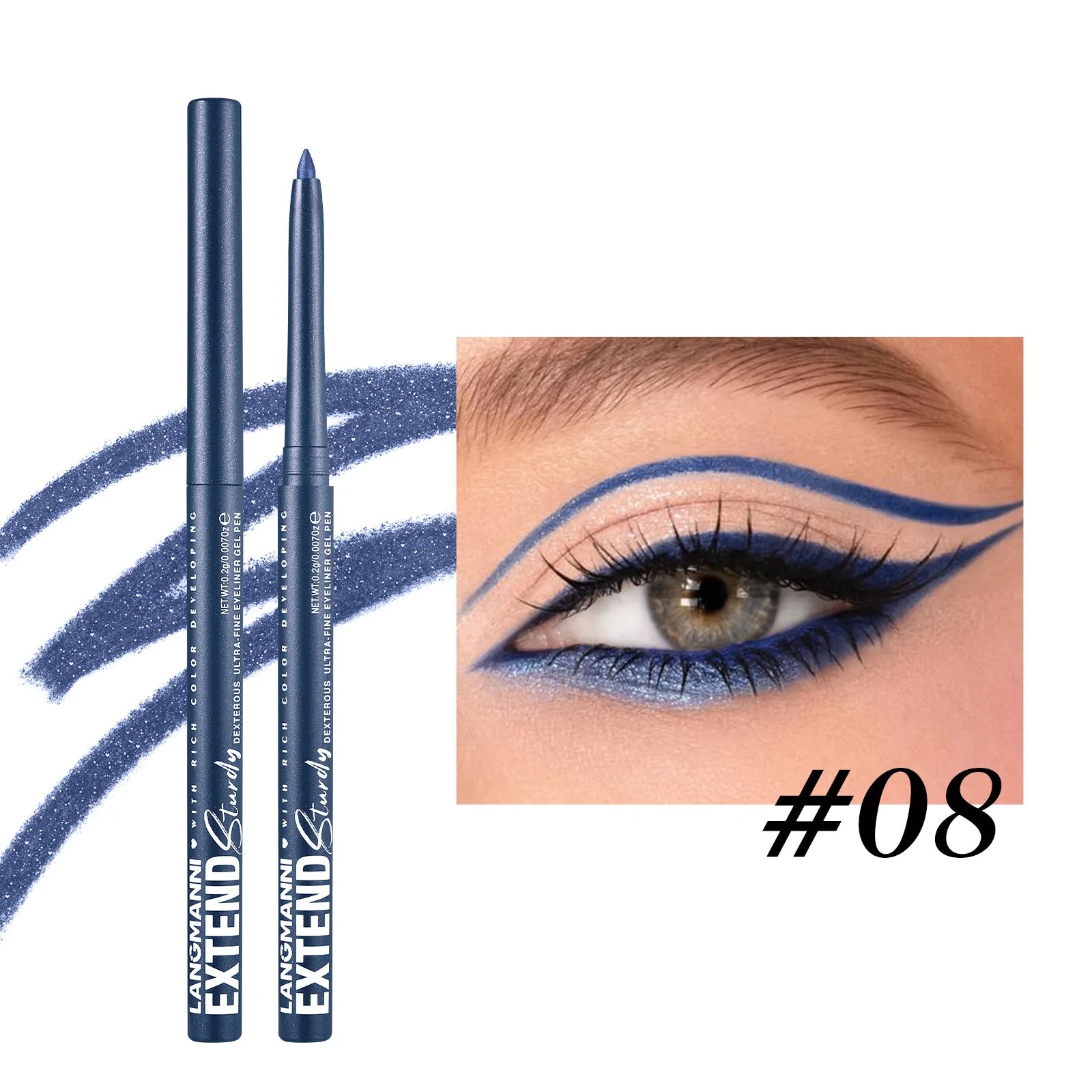 Matte Glitter Gel Eyeliner Pencil Smooth Waterproof Blue Purple Eyeliner Fast Dry Matte Eye Liner Pen Long Lasting Eyes Makeup