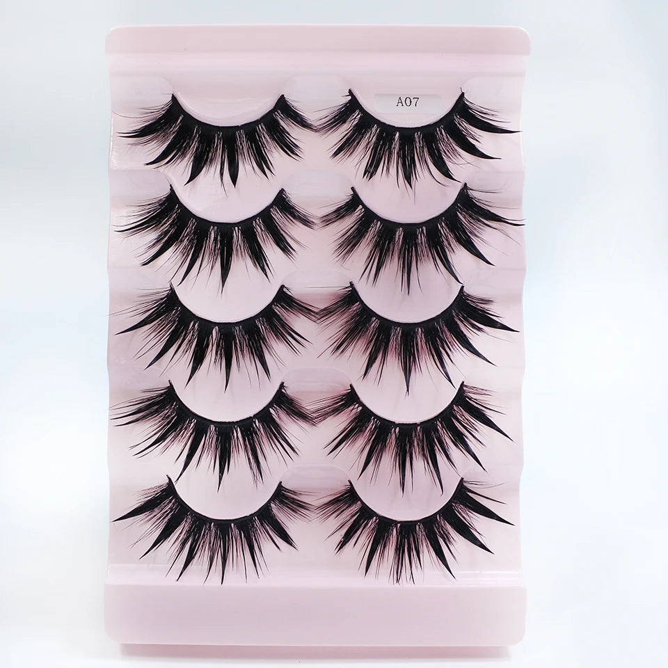 RED SIREN Eyelashes Makeup 5 Pairs Soft Natural Mink Lashes Korean Fashion Manga Lashes