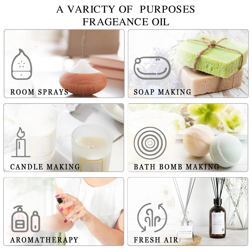 MAYJAM Chamomile Eucalyptus Jasmine Essential Oils For Humidifier Diffuser Rosemary Lemongrass Ginger Myrrh Thyme Scented Oils