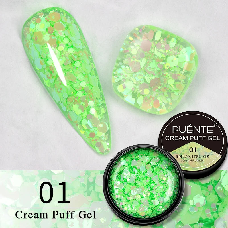 7.5ML Green Crystal Cat Magnetic Gel Nail Polish Shiny Green Glitter Cat Eye Gel For Manicure Soak Off UV Nail Art Varnish